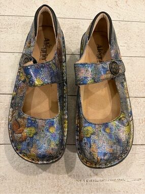 Alegria Paloma Mary Jane Shoes Gypsy Rose Pattern Sz 39 (US Sz 9) Comfort Artsy